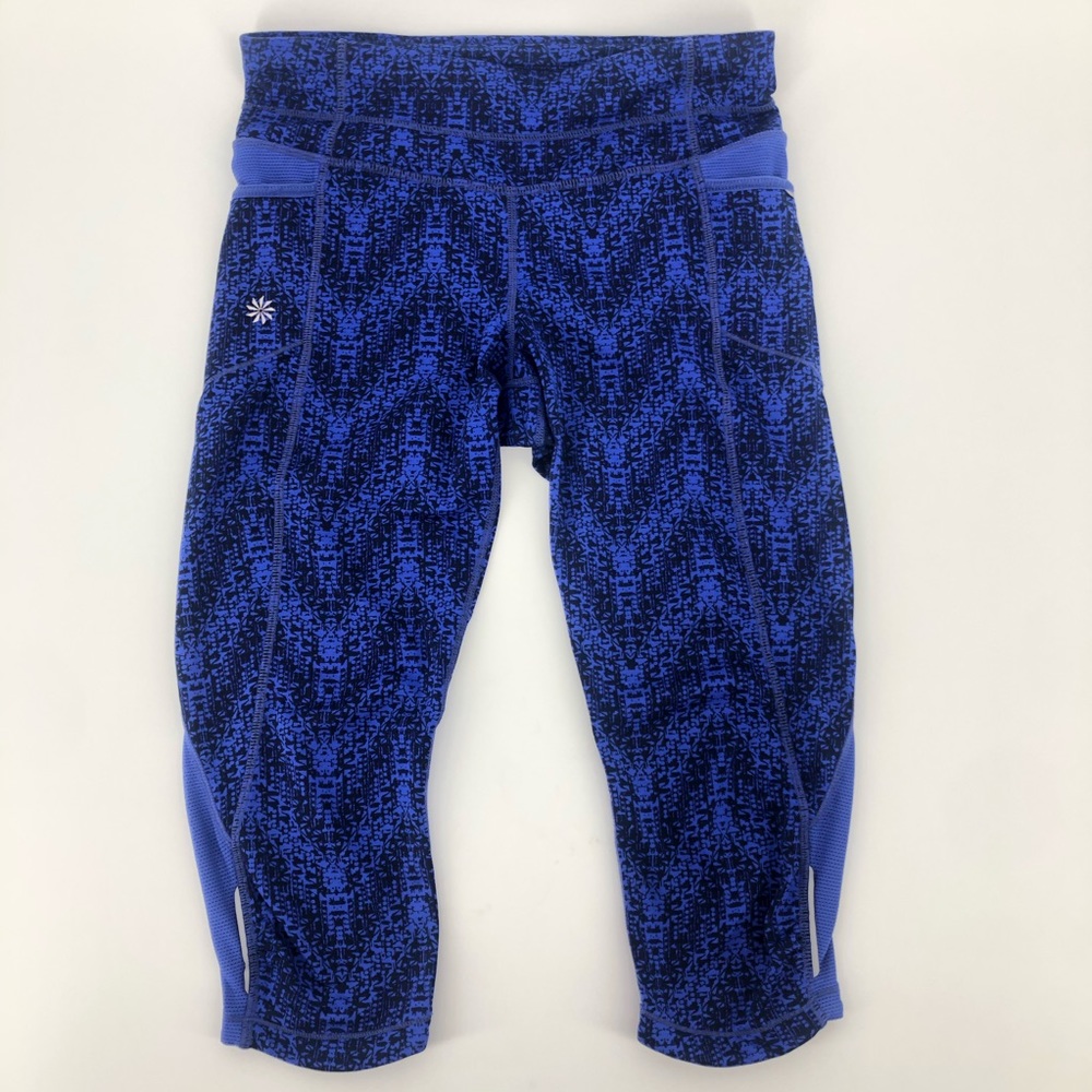 Athleta Blue and Black Cropped Workout Leggings - Picture 13 of 13